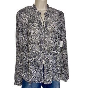 Free People Floral Smocked Blouse Size Large NEW